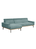 58 aufm Kessel SOFA mit Longchair links Katrien Cordstoff eisblau