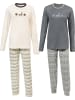 REDBEST Single-Jersey Schlafanzug 2er-Pack in grau/creme
