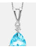 Diamant L'éternel Halskette mit Anhänger aus 375 Weißgold mit Diamant mit Topas