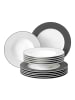 Seltmann Weiden 12er Set Tafelservice No Limits Moments weiß-grau in weiß-grau