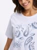 WITT WEIDEN Kurzarm-Shirt in weiß-bleu-bedruckt