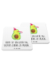 Mr. & Mrs. Panda Untersetzer Set Avocado Feier mit Spruch in Weiß