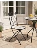 Beliani 2er-Set Gartenstuhl CARONA in Schwarz/Weiß