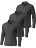 normani 3er Set Herren Langarm Poloshirt Lyroe in Anthrazit