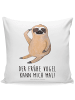 Mr. & Mrs. Panda Kissen 40x40 Faultier Vogel mit Spruch in Weiß