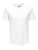 Only&Sons Langes Rundhals T-Shirt Einfarbiges Kurzarm Basic Shirt ONSBENNE in Weiß-2