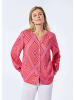 GOLDNER Bluse Bluse mit Tunika Ausschnitt in rot / pink / gemustert