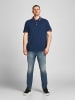 Jack & Jones + Fit Polo Shirt JJEPAULOS Sommer Hemd Pique in Dunkelblau