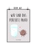 Mr. & Mrs. Panda Bild Milch Keks mit Spruch in Grau Pastell