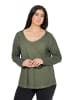 Ulla Popken Langarmshirt in olivgrau