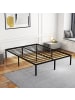 COSTWAY Bettgestell Metall 160 x 200 cm in Schwarz