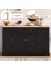 ABRIHOME Multifunktions Sideboard 138 cm mit Stauraum & Kippschutz in Schwarz