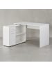 KADIMA DESIGN Design Eckschreibtisch mit Regal 120 x 75,5 x 106,5 cm, Moderner in Weiß