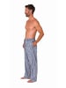 NORMANN Schlafanzug Pyjama Hose lang kariert Baumwolle - 79837 in grau