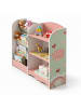 relaxdays Kinderregal in Rosa/ Grün - (B)82 x (H)80 x (T)26 cm