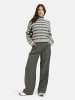 Smith&Soul Striped Boxy Turtle Neck Pullover in Anthracite Mel Print