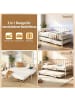 COSTWAY Tagesbett Schlafsofa mit Ausziehbett & LED-Lichtern 90/180x200cm in Weiß