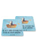 Mr. & Mrs. Panda Untersetzer Set Pinguin Angelboot mit Spruch in Eisblau