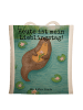 Mr. & Mrs. Panda Schultertasche Otter Seerose Design mit Spruch in Weiß
