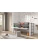 58 aufm Kessel HALBHOCHBETT 90x200 Keelia Weiß mit Schreibtisch Stauraum