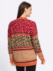 Sieh an! Strickjacke in camel-orange-gemustert