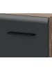 Inn.Furn Midischrank schwarz matt, Eiche 2-türig, Badkommode 60 x 80 cm