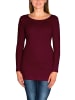 Alkato Alkato Damen Langarm Longshirt Langarmshirt in weinrot