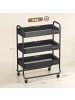 HOMCOM Küchenwagen in Schwarz 64,5L x 34B x 87H cm