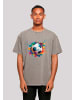 F4NT4STIC Oversize T-Shirt Bunte Fußball Grafik in Asphalt