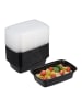 relaxdays 24 x Meal Prep Box in Schwarz/ Transparent