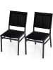 COSTWAY Gartenstuhl Alu 2er Set in Schwarz