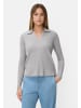 Camel Active Jersey-Shirt mit geripptem Kragen in Grau