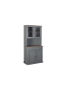 ebuy24 Vitrinenschrank Luzerna Grau 90 x 45 cm