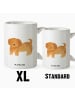 Mr. & Mrs. Panda Keramiktasse Hund Flauschig ohne Spruch in Weiß