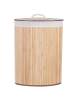 Beliani Wäschekörbe MATARA in Heller Holzfarbton/Weiß - (W) 60 x (H) 60 x (L) 35 cm