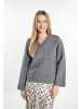 DreiMaster Damen Strickpullover in Grau Melange