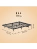 VASAGLE Bettgestell Conner in Mattschwarz - (B)140 x (H)26 x (T)200 cm