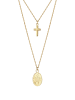 Elli Halskette 925 Sterling Silber Kreuz, Marienbild in Gold
