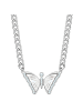Yokoamii Kette Schmetterling aus Messing mit Zirkonia Perlmutt in silber
