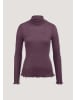 Hessnatur Longsleeve mit Rollkragen in brombeere