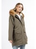 DreiMaster Damen Winterparka in Oliv Weiss
