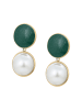 faina Women Earrings in Gold White Green