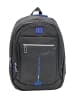 EGOMAXX Hardshell Rucksack Backpack Gepolstert Libosi Design in Schwarz-Blau-Anthrazit