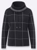 creation L Jacquard-Pullover in schwarz-silberfarben