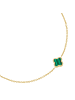 Glanzstücke München Armband Kleeblatt aus Edelstahl mit Malachit (synth.) in gelbgold