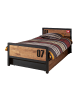 58 aufm Kessel EINZELBETT Kameko 209x75x97 aus Massivholz+MDF in Schwarz/Natur