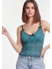 myMo Women Top in aqua black