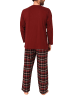 NORMANN Schlafanzug lang Pyjama FlanellHose Karo - 88217 in rot2