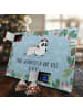 Mr. & Mrs. Panda Adventskalender Panda Weihnachten mit Spruch in Eisblau