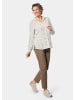 GOLDNER Kurzgröße:  Modische Druckbluse mit Hemdblusenkragen in taupe / gemustert